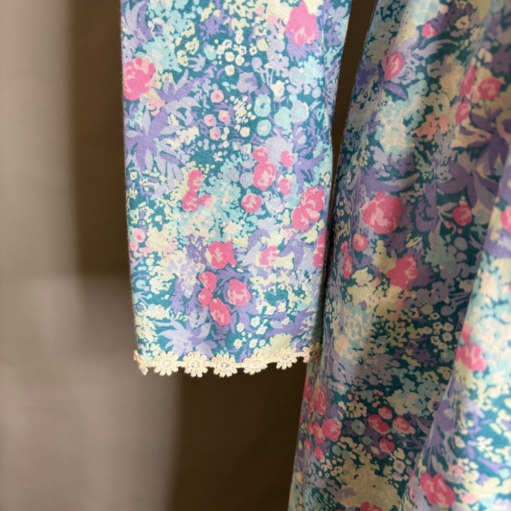 Vintage Prairie Maxi Dress XS / S Blue Floral Cottagecore Western Hilda Hawaii - Picture 7 of 10